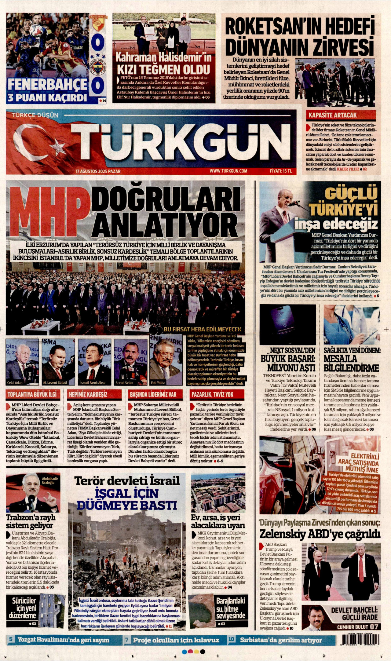 TÜRKGÜN Gazete Manşeti