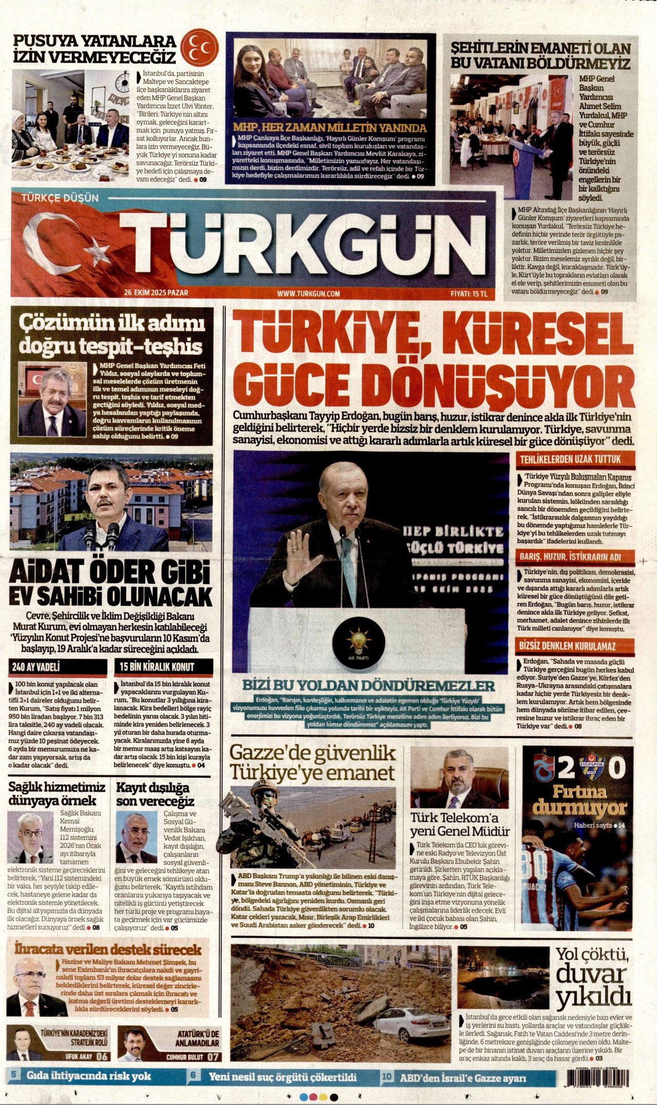 TÜRKGÜN Gazete Manşeti
