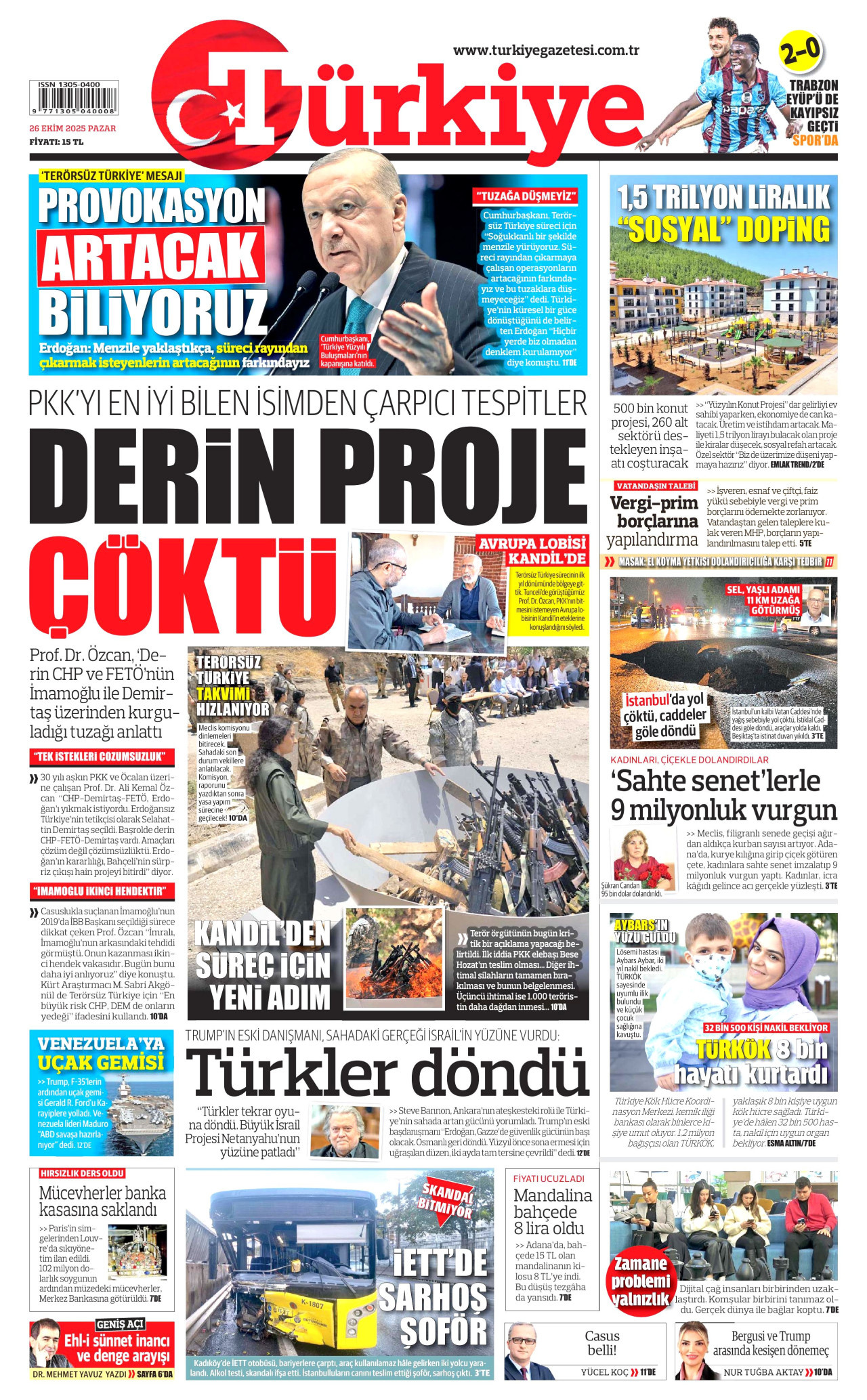 TÜRKİYE GAZETESİ Gazete Manşeti