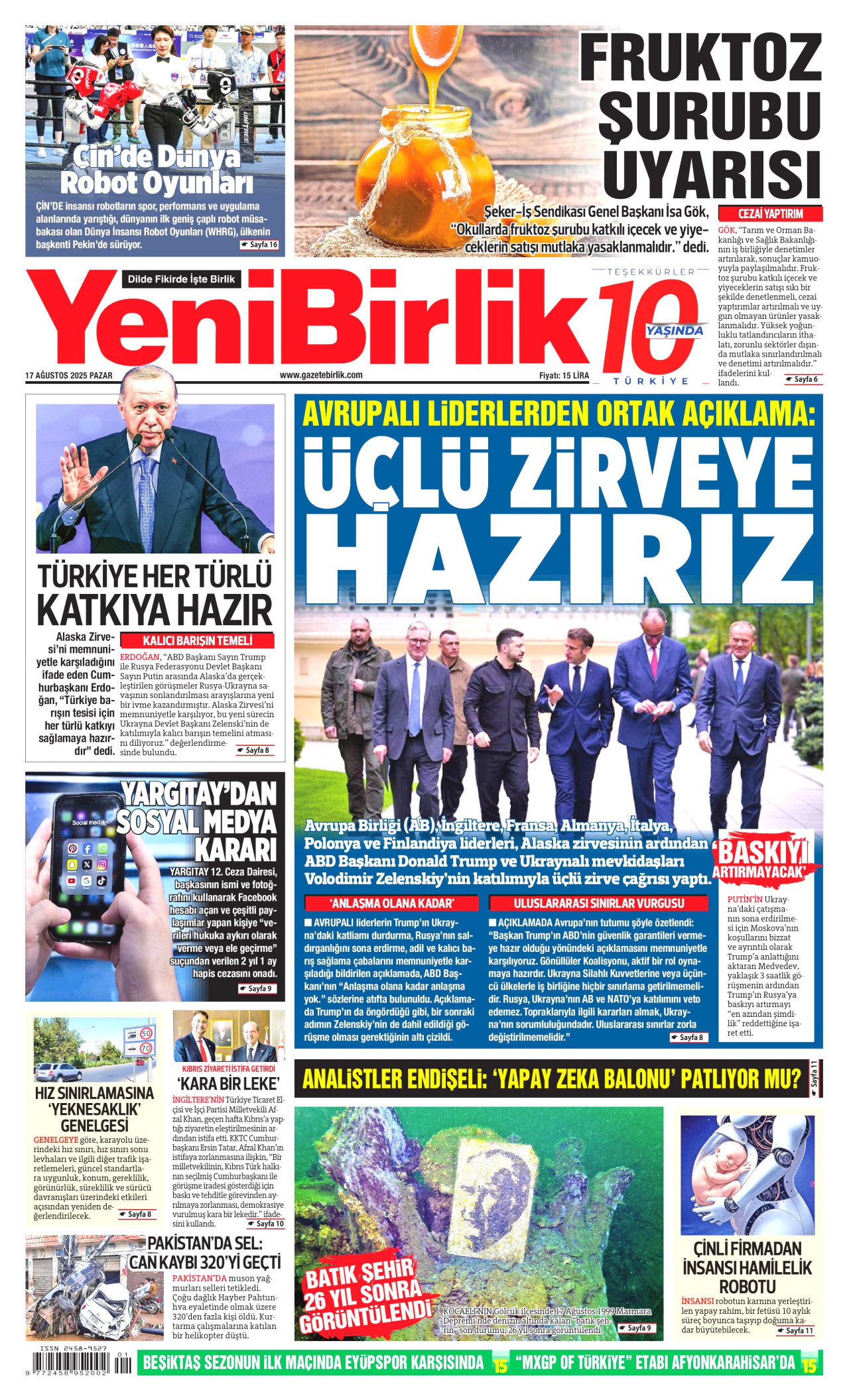 YENİBİRLİK Gazete Manşeti